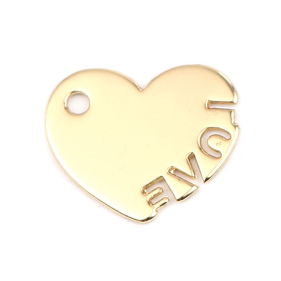 DoreenBeads Zinc Based Alloy Valentine S Day Charms Heart Gold Plated