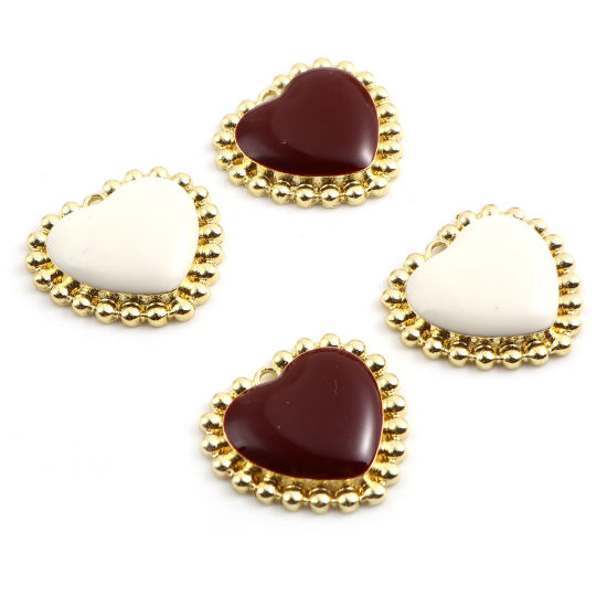 Doreenbeads Zinc Based Alloy Valentine S Day Charms Heart Gold Plated