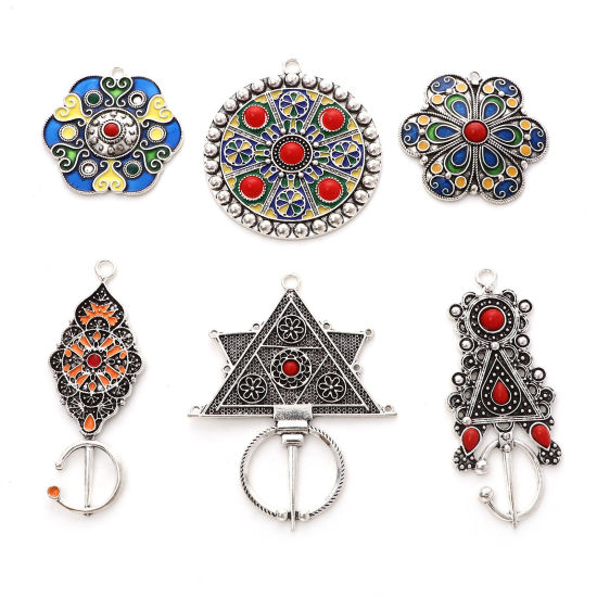 Doreenbeads Zinc Based Alloy Ethnic Pendants Antique Silver Color