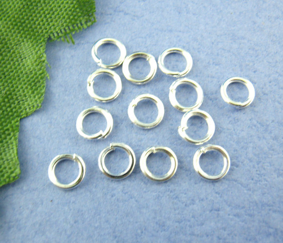 Imagen de 15000 Unidades 4mm Diámetro, 0.7mm(21 gauge) Hierro Abierto Argollas Argentado Ronda