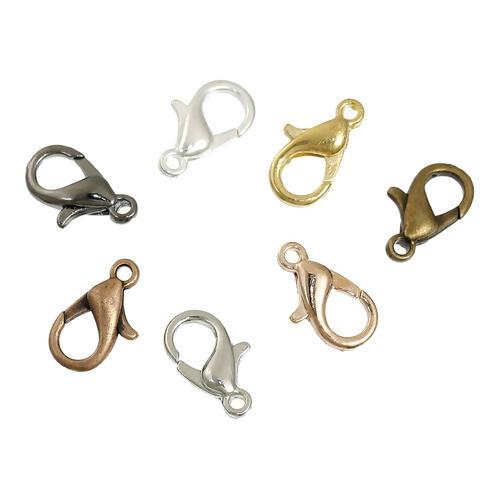 Bild von 140 Stück Zinkbasierte Legierung und Messing Karabinerverschluss Mix 12mm x 6mm