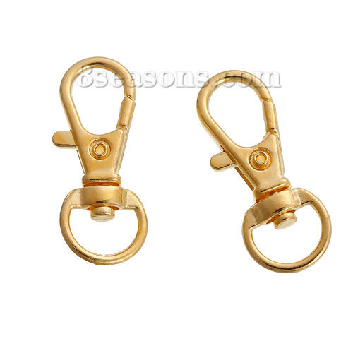 Picture of Zinc Based Alloy Keychain & Keyring Gold Plated 33mm x 13mm, 10 PCs