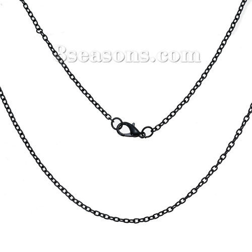 Bild von Eisenlegierung Halskette Schwarz Gliederkette 62.0cm lang, Kettengröße: 3x2mm, 1 Packung (12 Stück)