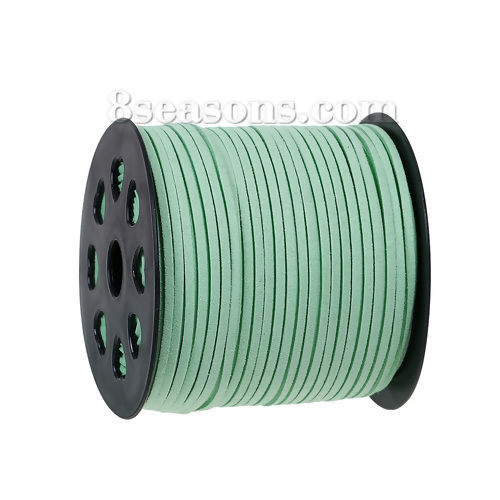 Imagen de Hilos Terciopelo de verde menta Ante Imitación 2.5mm Diámetro, 1 Rollo (Aprox 95 M/Rollo)