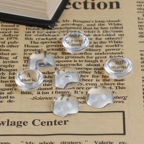 Imagen de Vidrio Dome Seals Cabochon Ronda Flatback Transparente Semiesférica 18mm Dia, 30 Unidades