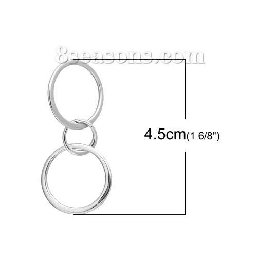 Изображение Латунь Коннекторы фурнитуры Кольцо Серебряный Тон Круглые С узором ажурная резьба 45мм x 20мм, 1 ШТ