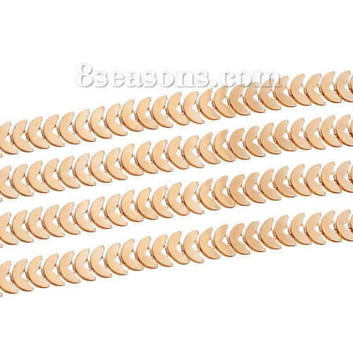 Bild von Eisenlegierung Schmuckkette Kette Vergoldet Blätter 8.5mm, 1 Meter