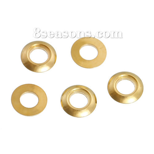 Imagen de 10 Unidades Latón Adornos Anillo Chapado en Oro 8mm Dia