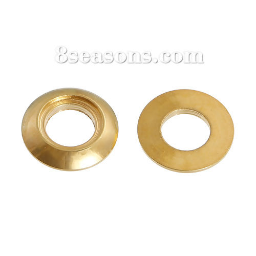Imagen de 10 Unidades Latón Adornos Anillo Chapado en Oro 8mm Dia