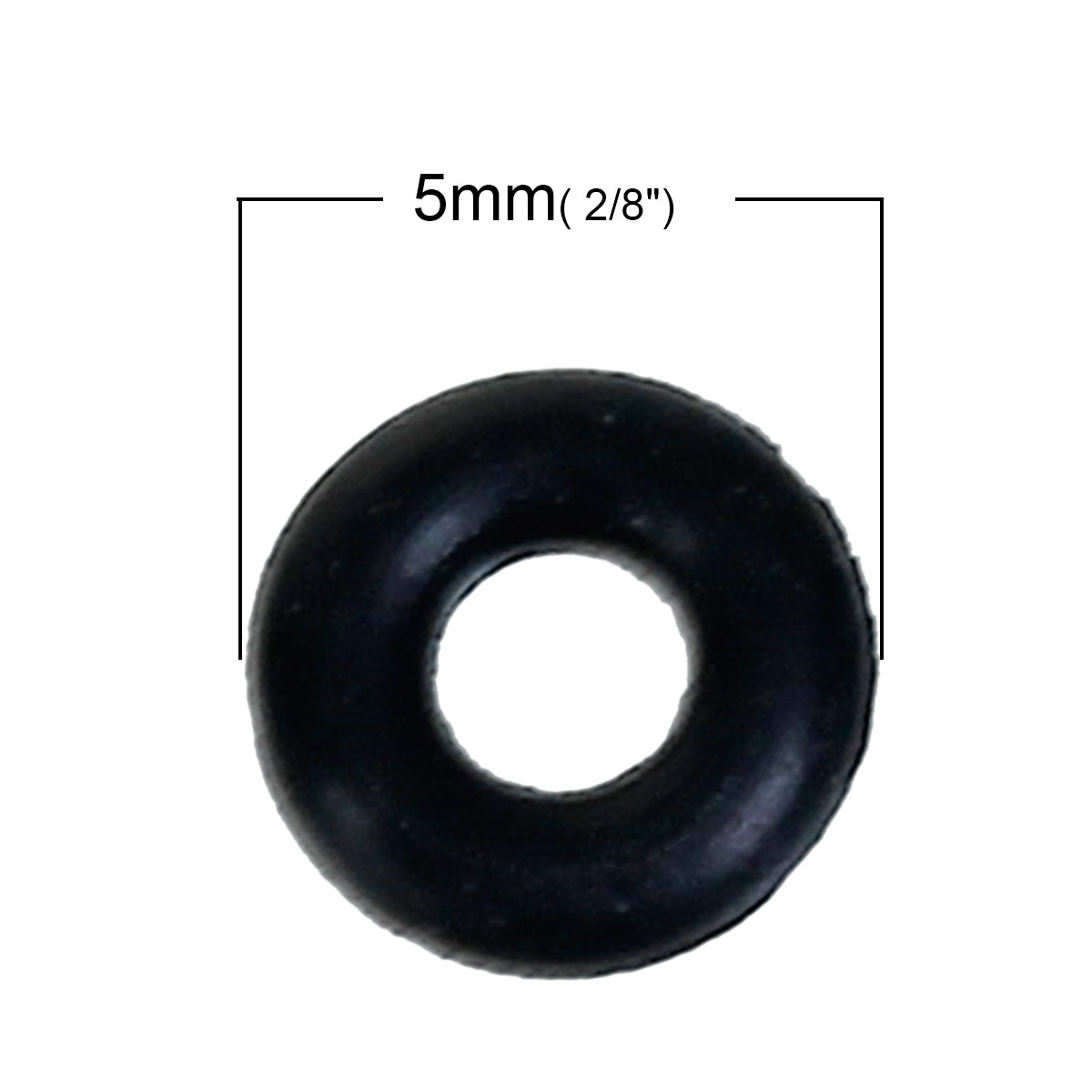Picture of Rubber Stopper Rings For European Style Bracelets Round Black About 5mm Dia., Hole: Approx 2.5mm , 300 PCs