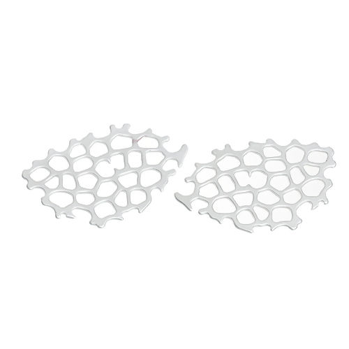 Imagen de Latón Adornos Panal Argentado Hueco 43mm x 26mm, 2 Unidades