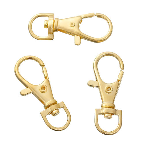 Picture of Iron Based Alloy Keychain & Keyring Gold Plated 3.5cm x 1.5cm, 10 PCs