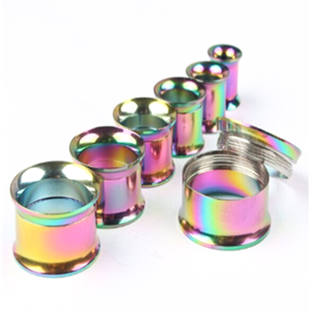 Picture of Stainless Steel Ear Stretcher Expander Multicolor Bobbin 10mm x 7mm, 1 Piece