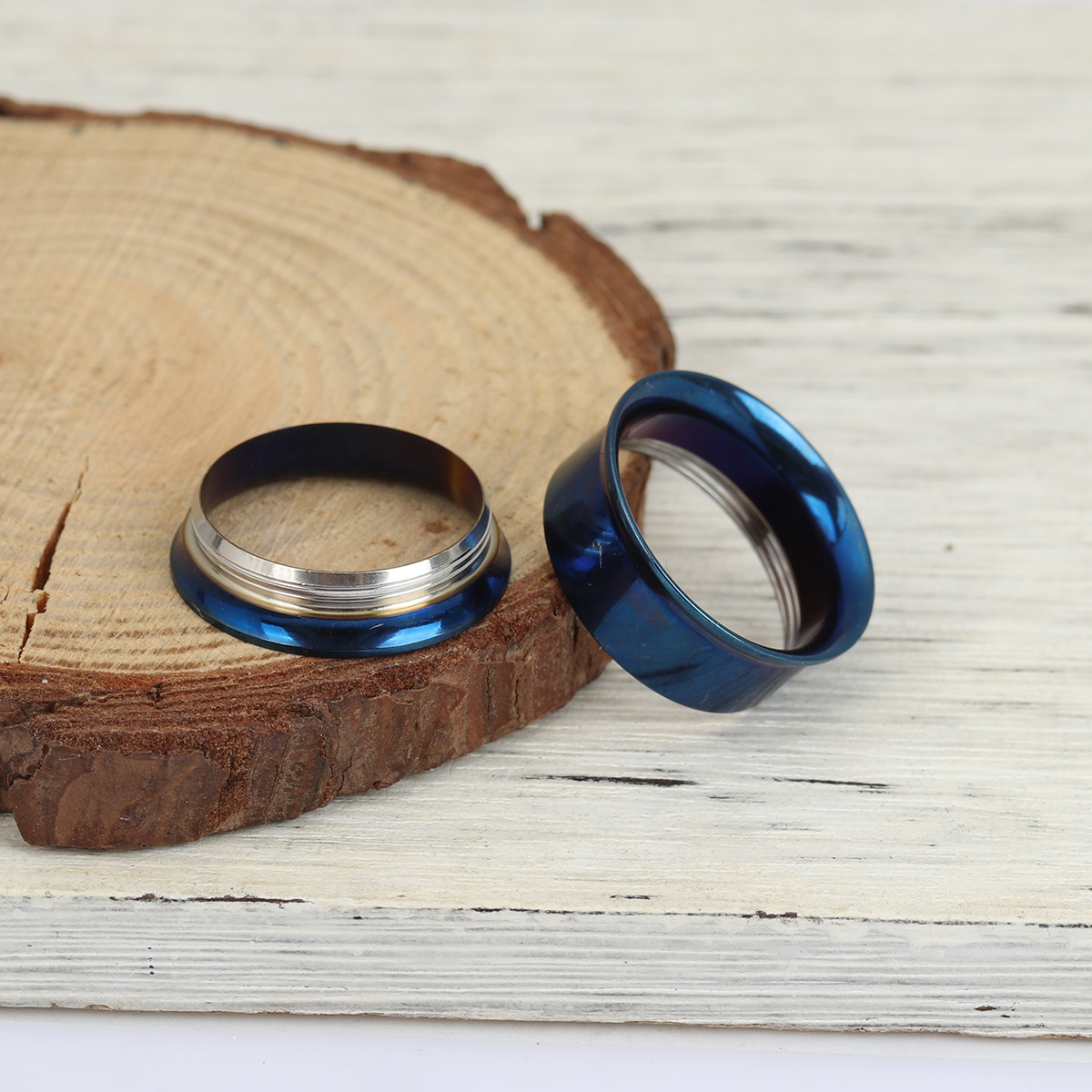 Picture of Stainless Steel Ear Stretcher Expander Blue Cylinder 22mm x 10mm, 1 Piece