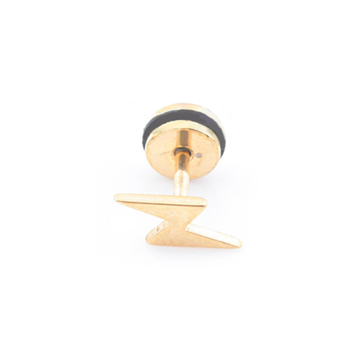 Picture of Stainless Steel Ear Post Stud Earrings Gold Plated Lightning 11mm x 6mm, Post/ Wire Size: (17 gauge), 1 Piece