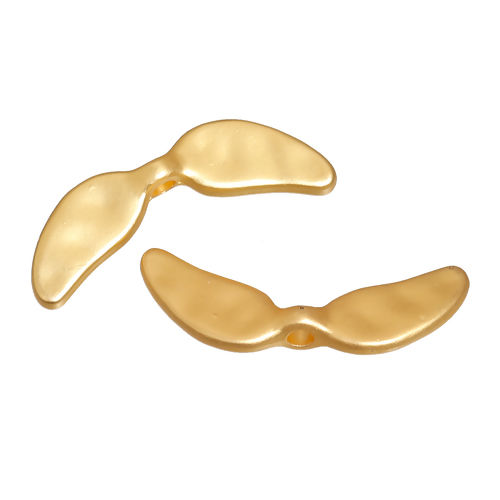 Picture of Zinc Based Alloy Spacer Beads Dragonfly Animal Matt Gold Wing 35mm x 13mm, Hole: Approx 2.7mm, 2 PCs
