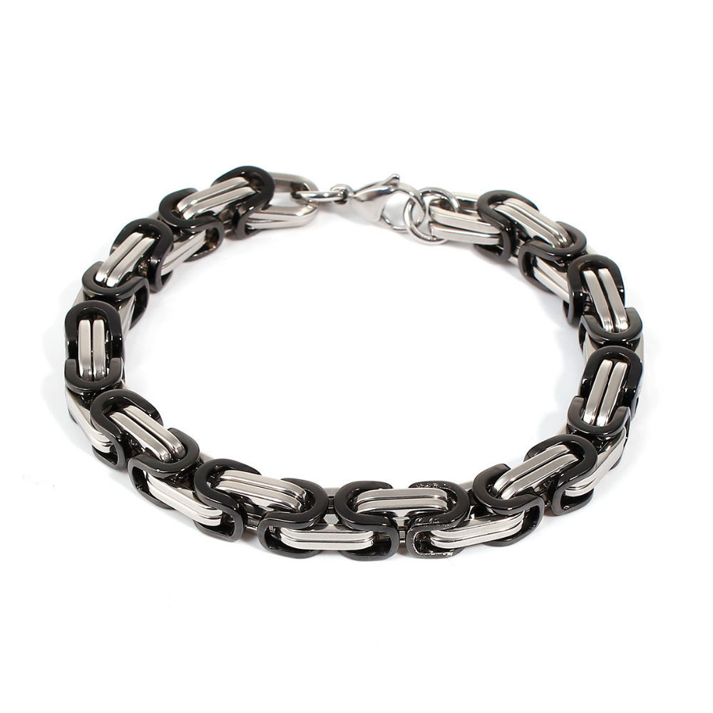 Picture of Stainless Steel Bracelets Gold Plated & Silver Tone Silver Tone 23cm(9") long, 1 Piece
