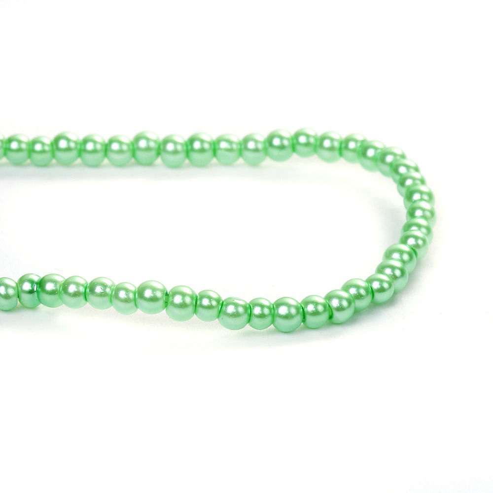 Picture of Glass Beads Round Orange Pink Imitation Pearl About 5mm - 4mm Dia, Hole: Approx 0.7mm, 84.5cm long, 3 Strands (Approx 229 PCs/Strand)
