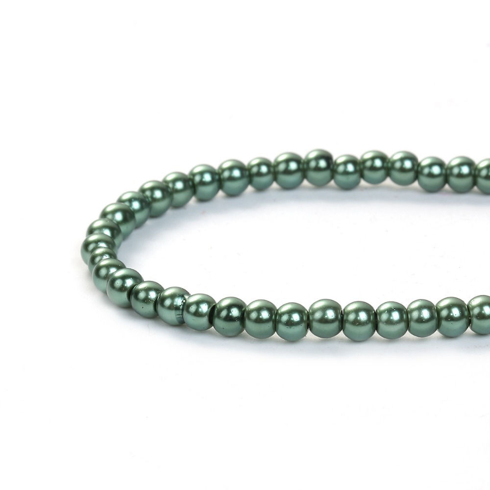 Picture of Glass Beads Round Pink Imitation Pearl About 5mm - 4mm Dia, Hole: Approx 0.7mm, 81.5cm long, 3 Strands (Approx 220 PCs/Strand)