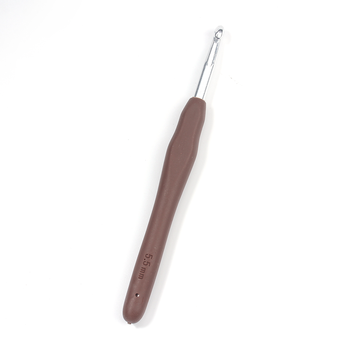 Picture of 5.5mm TPR Aluminum Crochet Hooks Coffee 13.9cm(5 4/8") long, 2 PCs