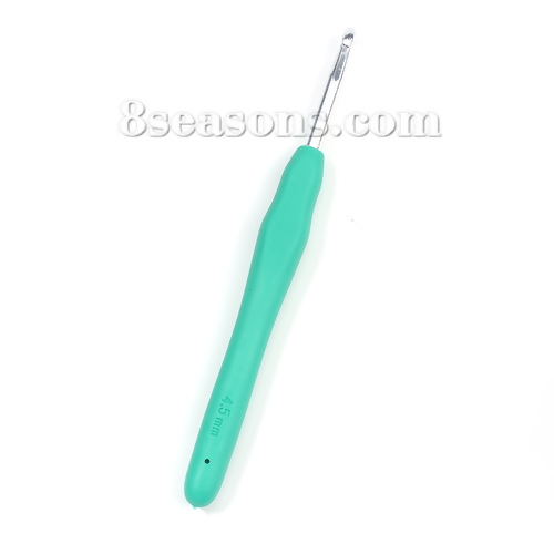 Picture of 4.5mm TPR Aluminum Crochet Hooks Green 13.9cm(5 4/8") long, 2 PCs