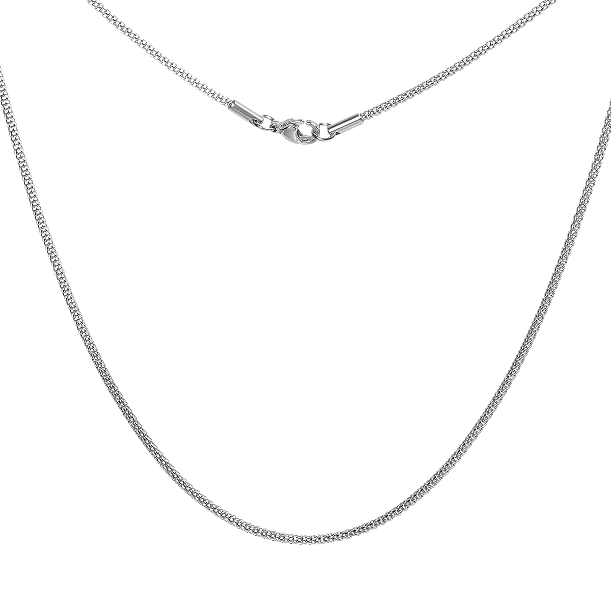 Picture of 304 Stainless Steel Lantern Chain Necklace Silver Tone 45cm(17 6/8") long, Chain Size: 1.9mm, 1 Piece