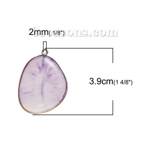 Immagine di Resina Druzy/ Drusy Ciondoli Goccia Oro Placcato A Random 39mm x 28mm, 2 Pz