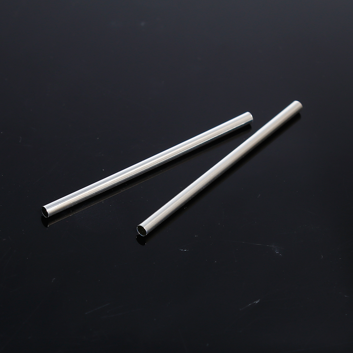 Picture of Brass Spacer Beads Tube Silver Plated 60mm(2 3/8") x 3mm( 1/8"), Hole: Approx 2.3mm, 20 PCs