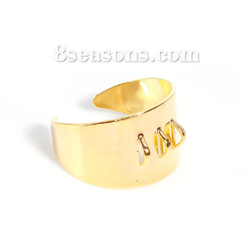 Bild von Messing Offen Ring Vergoldet 19.1mm（US Größe:9), 5 Stück