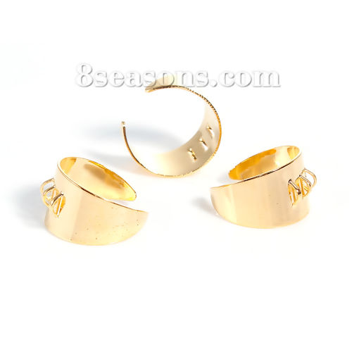 Bild von Messing Offen Ring Vergoldet 19.1mm（US Größe:9), 5 Stück