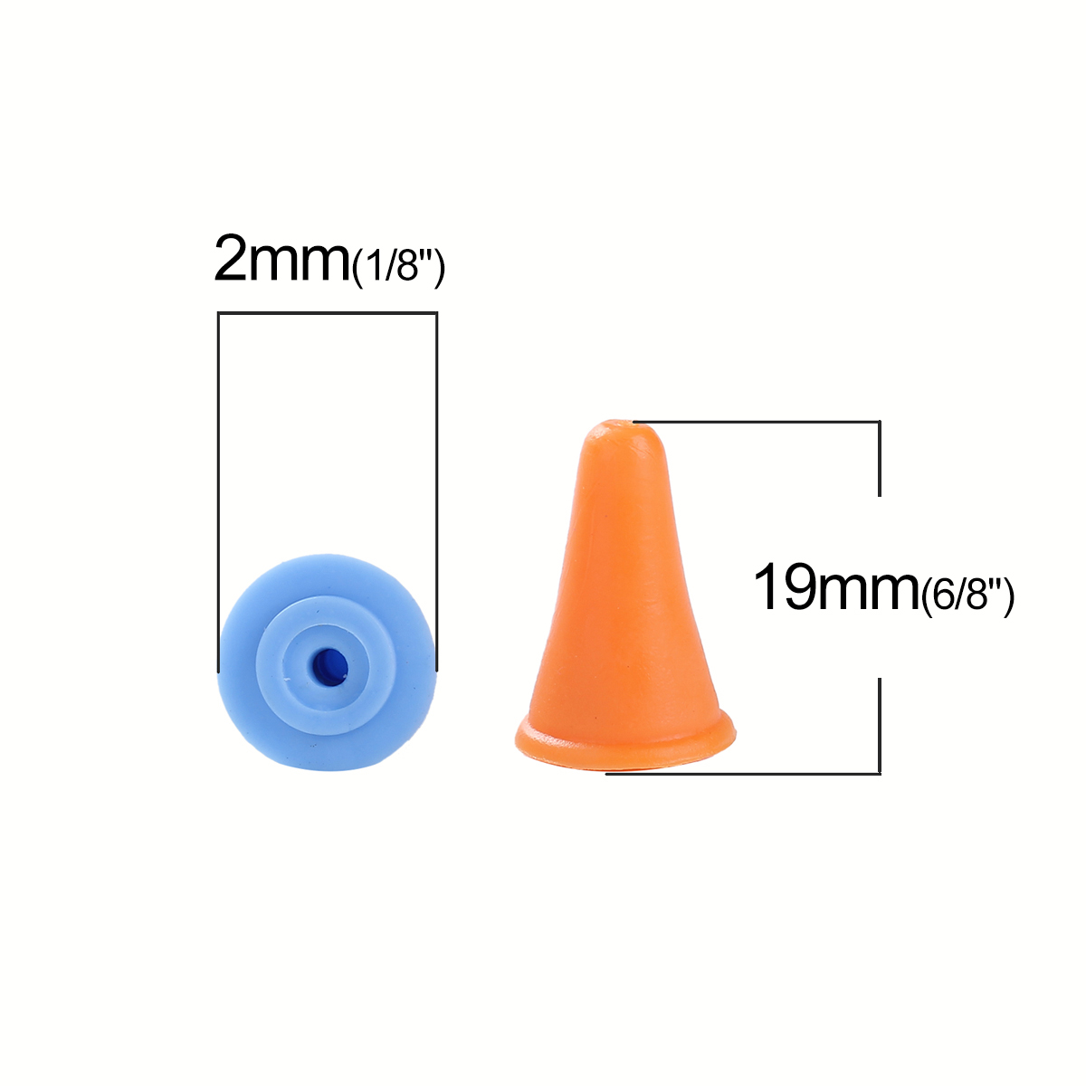 Image de Protecteurs de Point en Silicone Cône Couleur au Hasard 19mm x 12mm, 10 Pcs