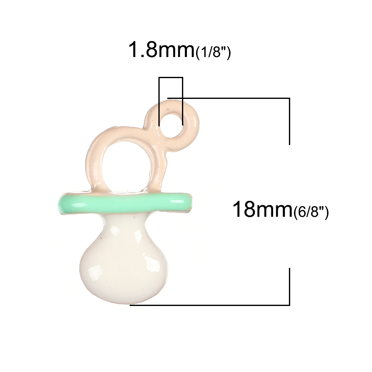 Immagine di Lega di Zinco Charms Dentaruolo Verde Beige Pittura 18mm x 11mm , 10 Pz