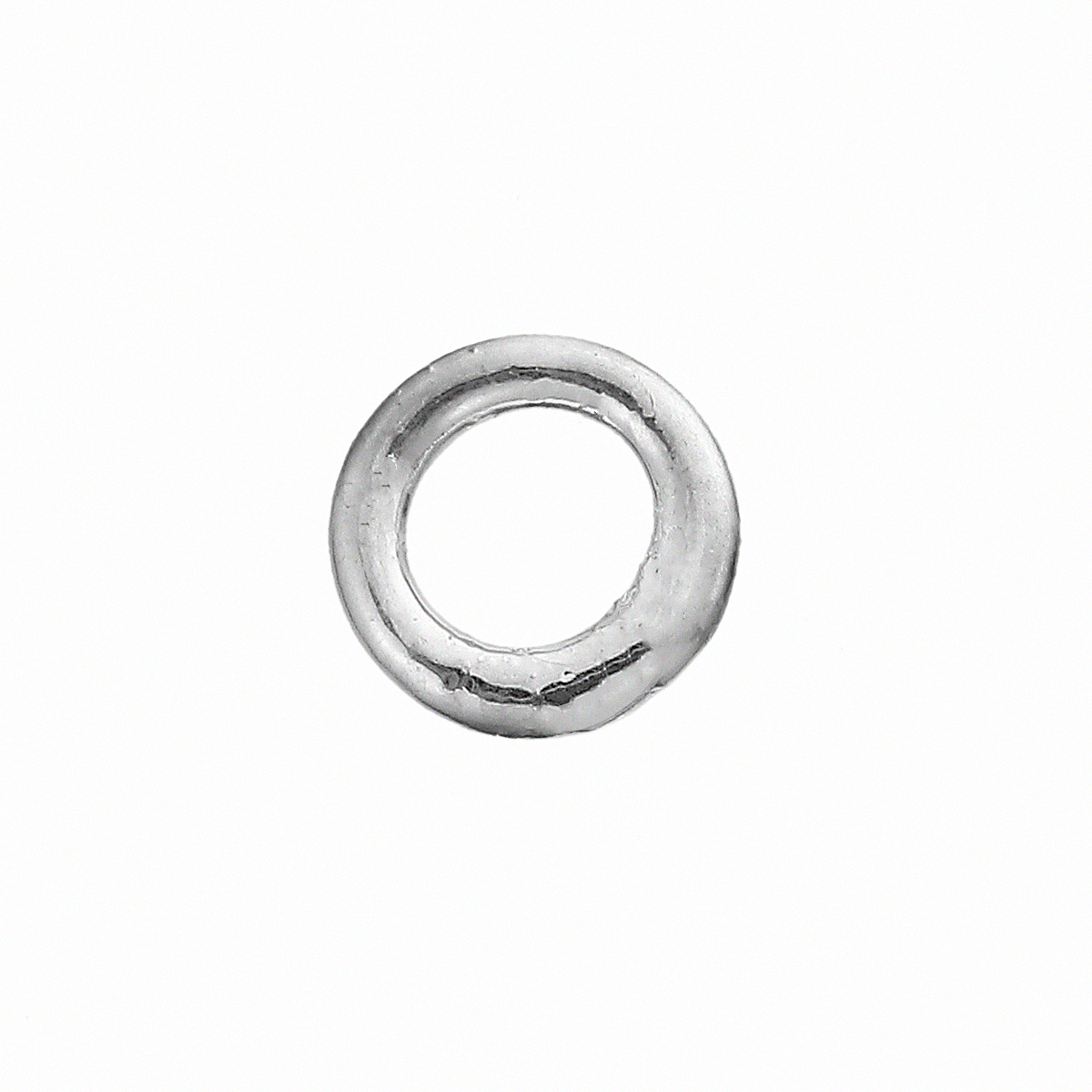 Picture of 30 PCs 5mm Dia., 1mm(18 gauge) Brass Closed Soldered Jump Rings Findings For Jewelry Making Silver Plated Round