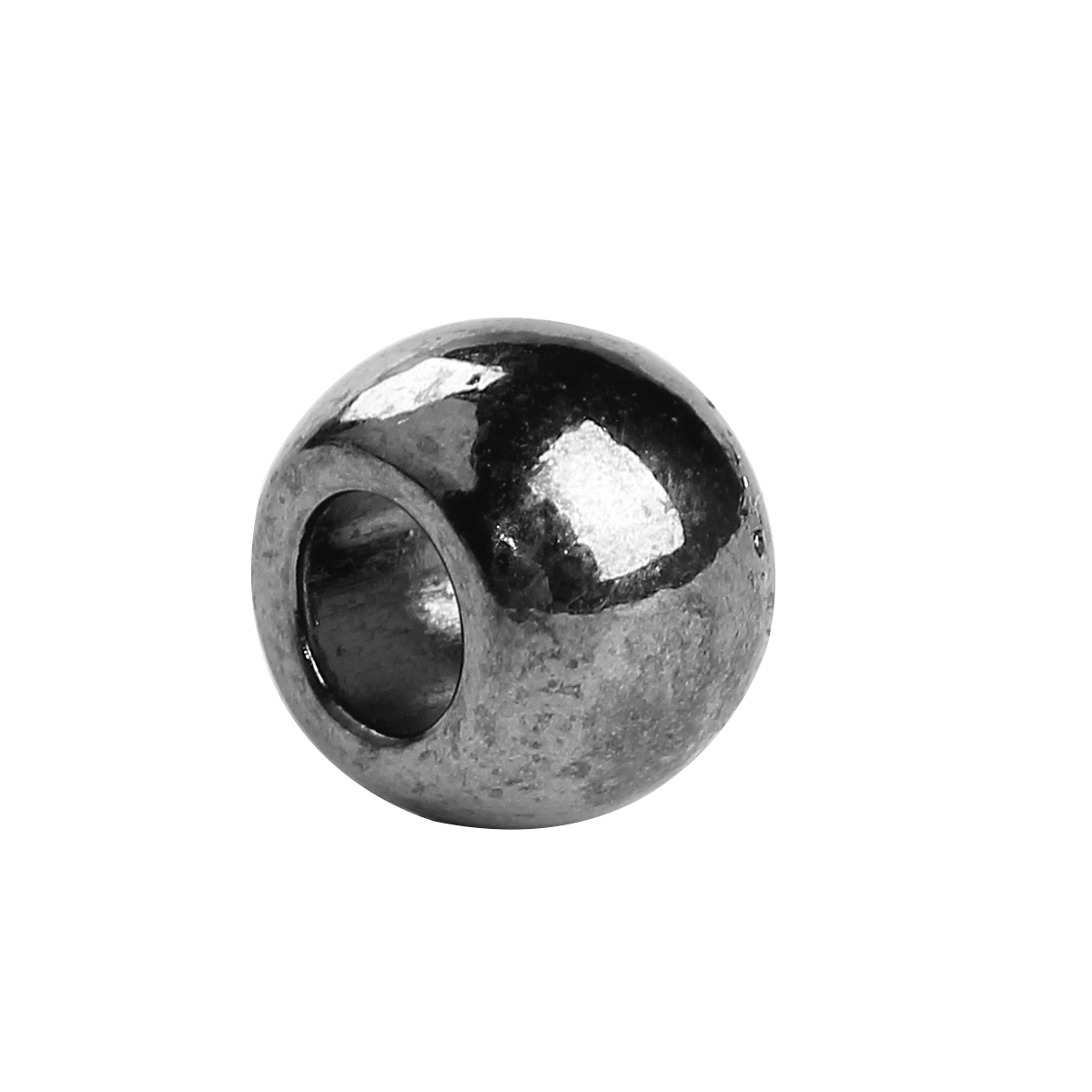 Picture of Zinc Based Alloy Spacer Beads Round Gunmetal About 10mm Dia, Hole: Approx 4.4mm, 50 PCs