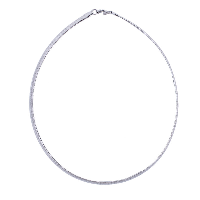 Picture of 304 Stainless Steel Collar Neck Ring Necklace Silver Tone Round 45cm(17 6/8") long, 1 Piece