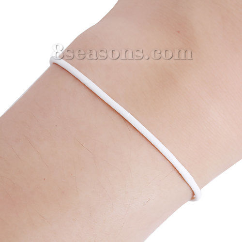 Picture of Wax Cord Braiding Bracelets White 18.5cm(7 2/8") long, 20 PCs