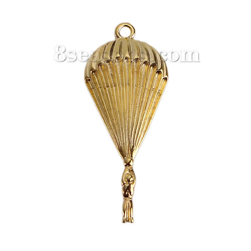 Imagen de Zamak Colgantes Humano Chapado en Oro 41mm x 17mm, 10 Unidades