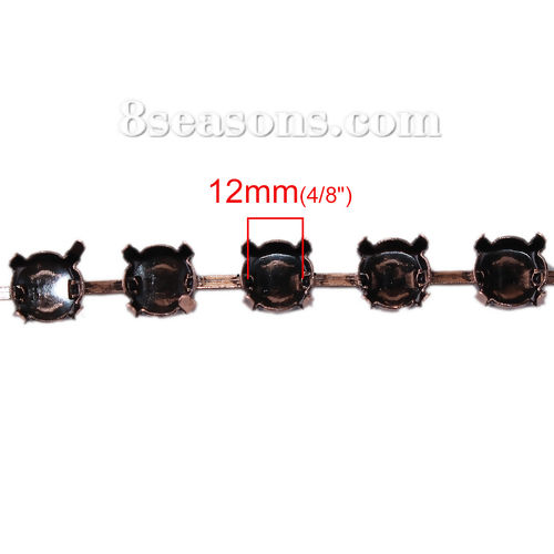 Изображение Латунь Браслеты Медный Основы для Кабошонов (Можно Вставить12мм диаметр) 20см Длина, 3 ШТ