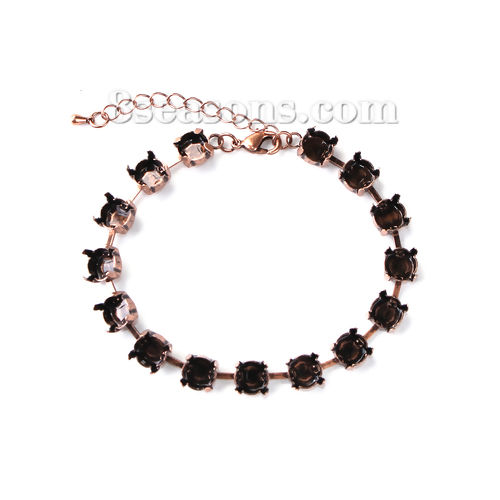 Изображение Латунь Браслеты Медный Основы для Кабошонов (Можно Вставить12мм диаметр) 20см Длина, 3 ШТ