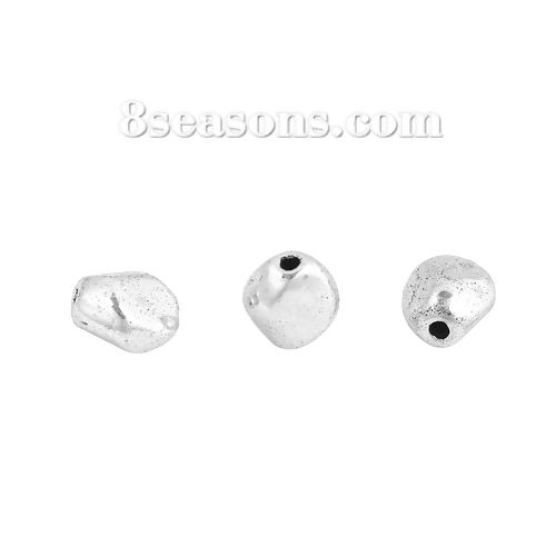 Picture of Zinc Based Alloy Spacer Beads Irregular Antique Silver Color 7mm x 6mm, Hole: Approx 1.2mm, 100 PCs