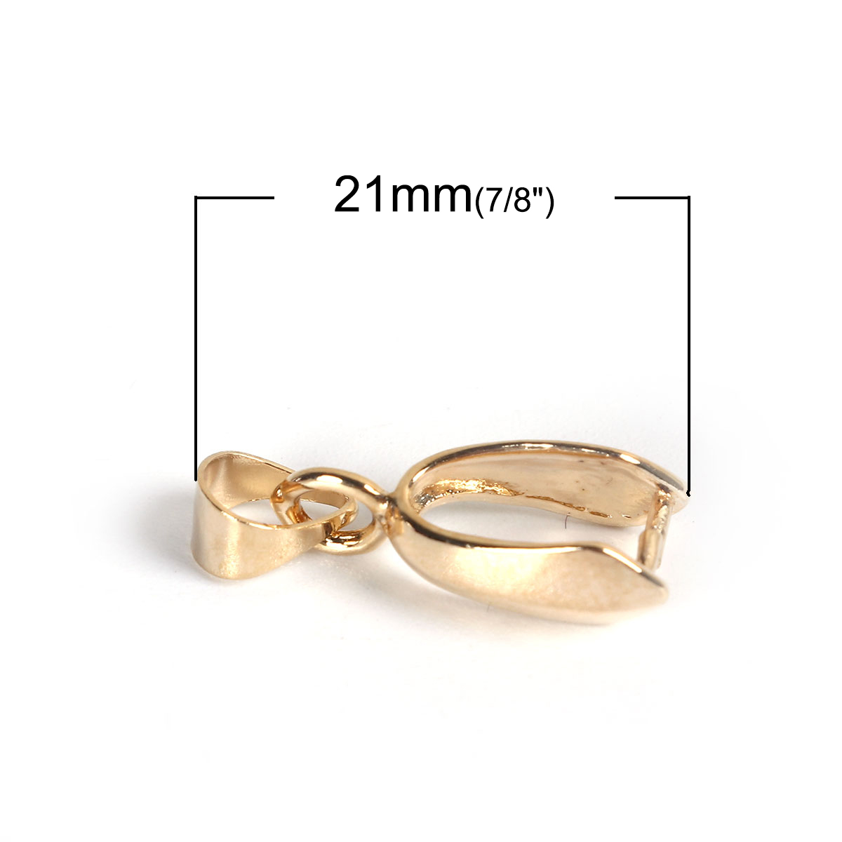 Picture of Zinc Based Alloy Pendant Pinch Bails Clasps Gold Plated 21mm x 8mm, 20 PCs