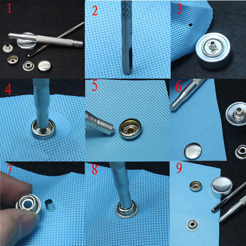 Picture of Iron Based Alloy Leathercraft Tools Die Punch Snap Rivet Setter Silver Tone 7.1cm, 1 Piece