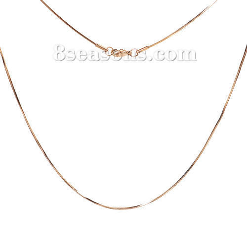 Imagen de 1 Unidad Recubrimiento al Vacío PVD Ecológico Elegante Sencillo Chapado en Oro 304 Acero Inoxidable Cadenas de Serpiente Collares Unisexo Regalo 45cm longitud, Tamaño de la Cadena: 45cm