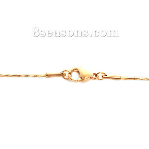 Imagen de 1 Unidad Recubrimiento al Vacío PVD Ecológico Elegante Sencillo Chapado en Oro 304 Acero Inoxidable Cadenas de Serpiente Collares Unisexo Regalo 45cm longitud, Tamaño de la Cadena: 45cm
