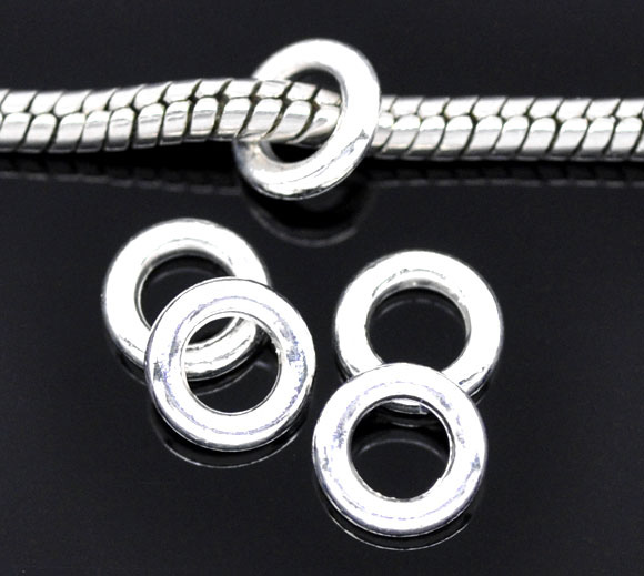 Bild von Versilbert geschlossen Ösen Binderinge 8mm D., 100 Stücke