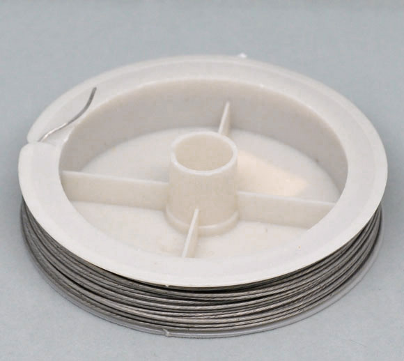 Picture of Stainless Steel Beading Wire Thread Cord Antique Silver Color 0.8mm, 1 Roll (15M/Roll)