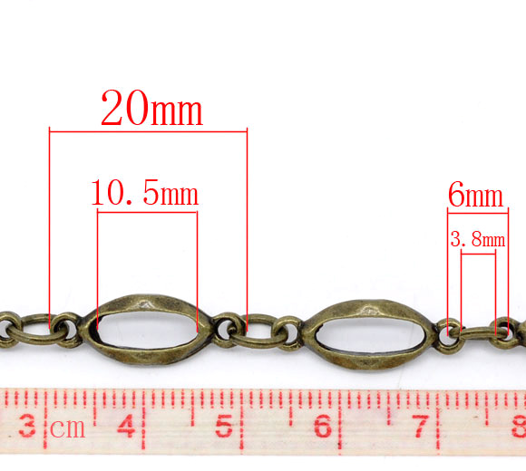 Изображение Цепь для Ожерелья 20x7mm, 6mm Античная Бронза, проданные 1M