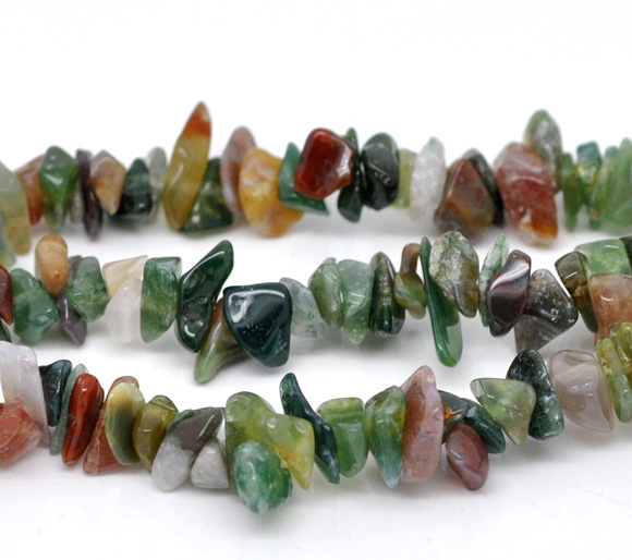 Bild von (Klasse B) Synthetisch Halbedelstein Achat Chip Perlen Unregelmäßig Mix Farben 5mm x 2mm-10mm x 5mm D., Loch: 1.0mm, 90.0cm lang/Strang, 2 Stränge