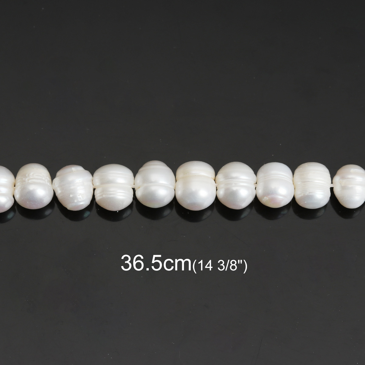 Picture of (Grade B) Natural Freshwater Cultured Pearl Beads Semi Baroque White About 9mm-10mm, Hole: Approx 0.5mm, 36.5cm long, 1 strand(Approx 42 PCs/Strand)