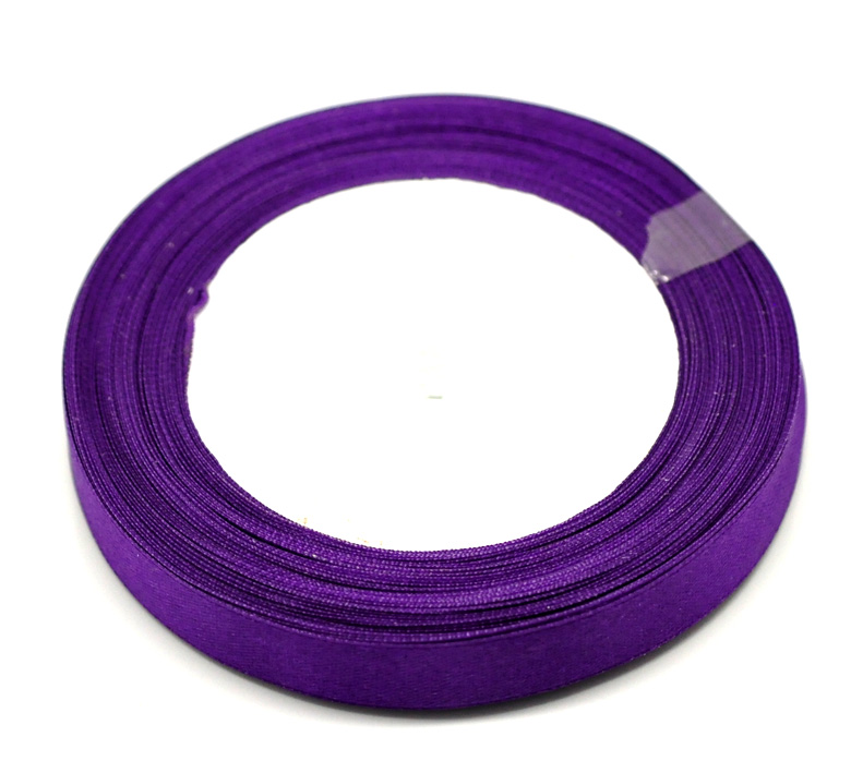 Image de Ruban en Polyester Satin Violet 12.6mm, 1 Rouleau(Env. 25 Yards/Rouleau)